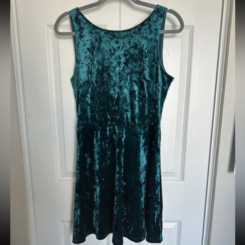 H&M Teal Velvet Mini Dress